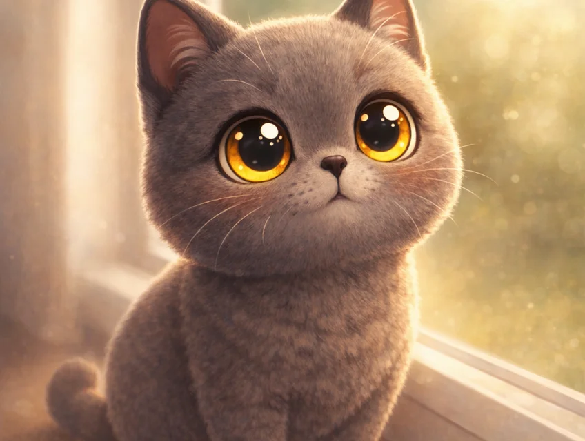 Cat cartoon portrait