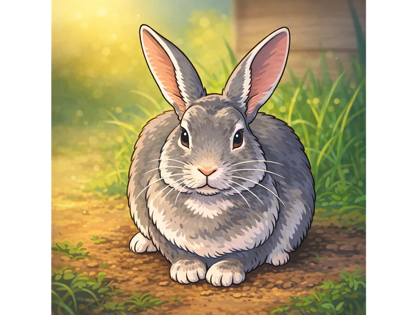 Lop Rabbit cartoon portrait