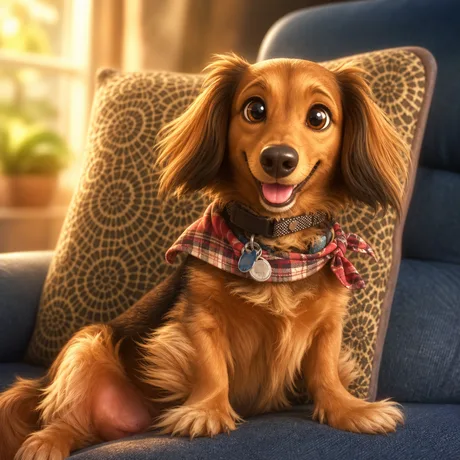 Dachshund cartoon portrait